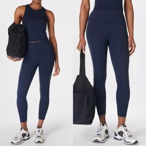 Sweaty Betty Navy Blue All Day 7/8 Leggings Small Gym Workout Active Hiking Boho